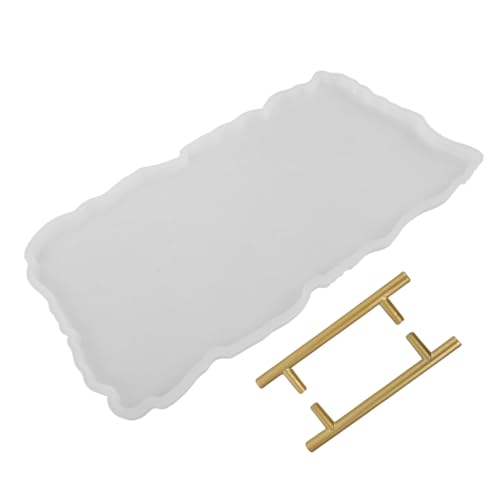 DIYEAH Silikonform Tablett mit Griffen Stabile Diy Gießform für Epoxidharz Detailreiche Silikonform für Unregelmäßige Tabletts Langlebig Einfach zu Entformen für Kunsthandwerk und von DIYEAH
