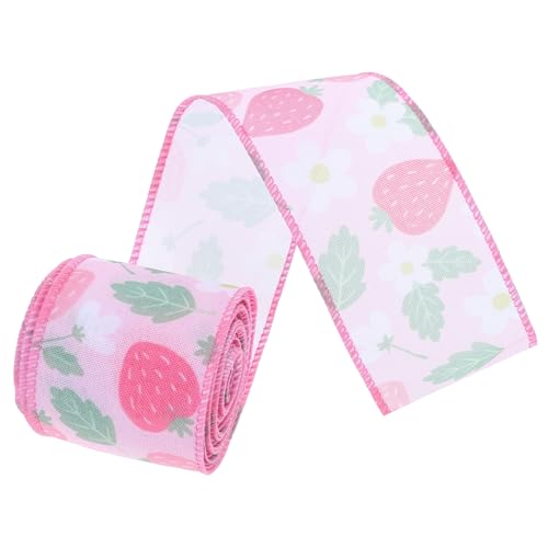 DIYEAH Sommerliches Erdbeerband Breit Süßes Polyester-geschenkband mit Präzisem Druck für Bastelprojekte Geschenkverpackung und Sommerdekoration von DIYEAH