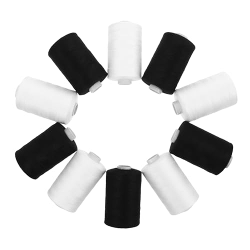 DIYEAH Spulen Nähgarn Polyester Garn Schwarz Weiß Reißfestes Allzweck Garn für Hand und Maschinennähen für Quilten und Vielseitige Nähprojekte Zuhause von DIYEAH