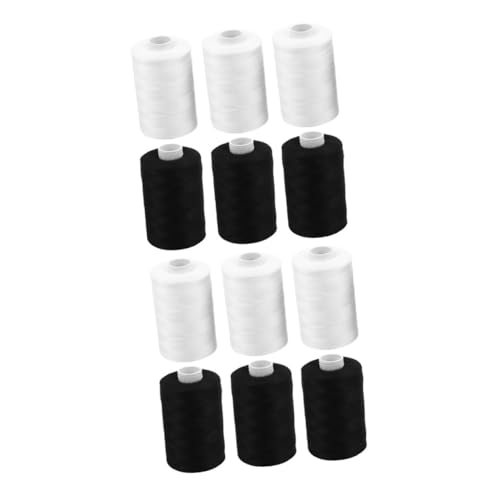 DIYEAH Spulen Polyester Nähgarn Yards Schwarz Weiß Langlebig für Handnähen Stickerei Quilten Heimgebrauch Diy Nähfaden Zubehör von DIYEAH