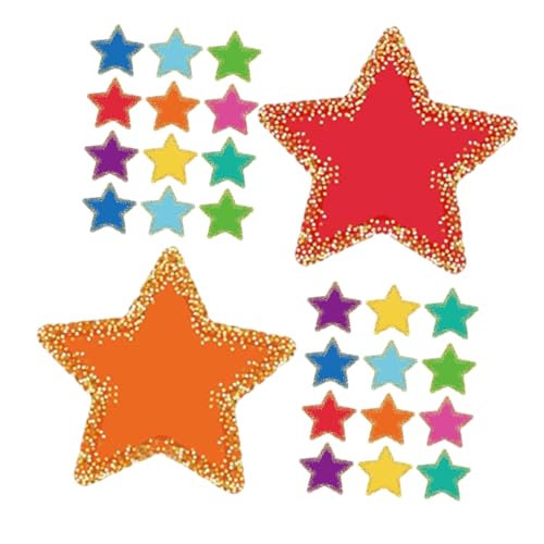 DIYEAH Sternförmige Papierdekorationen für Klassenzimmer Farbige Pappsterne mit Klebepunkten für Kreative Diy Projekte und Schulfeiern von DIYEAH