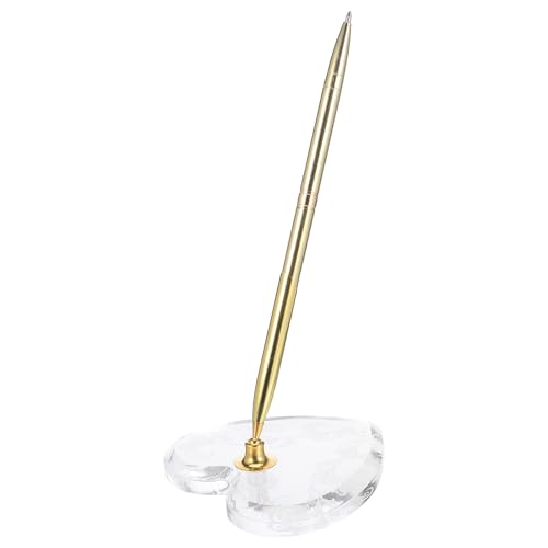 DIYEAH Stift zur Gästeanmeldung: Stift zur Unterschrift bei der Hochzeit mit Herzständerhalter – goldener Kugelschreiber für Gästebuch, Braut, Verlobung, Abschlussfeier, Geburtstag, von DIYEAH