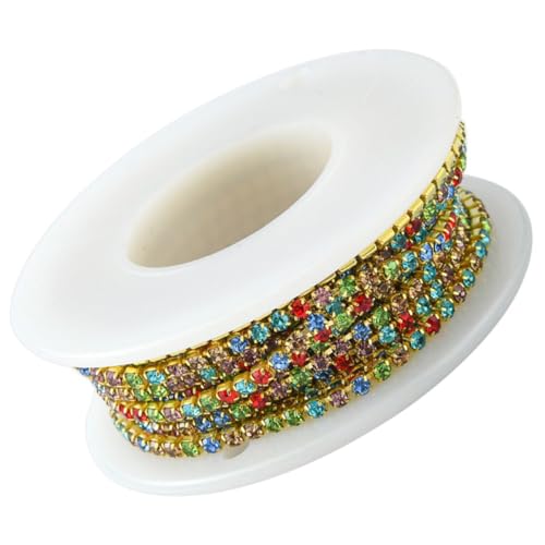 DIYEAH Strass kette mit Goldener Rückseite Bunte Strasssteine Claw Chain für DIY Basteln Schmuck Kleidung Dekoration Hochzeit Handarbeit Verzierungen DIYEAH Strass kette mit Goldener Rückseite Bunte Strasssteine Claw Chain für DIY Basteln Schmuck Kleidung Dekoration Hochzeit Handarbeit Verzierungen von DIYEAH