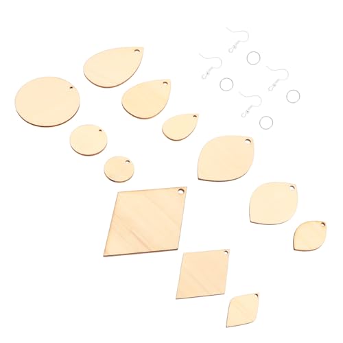 DIYEAH Teiliges Diy Holzohrring Set mit Blanken Holzpendants Ohrhaken und Offenen Ringen Schmuckherstellung Zubehör für Ohrringe Bastelset für Kreative Schmuckkreationen von DIYEAH