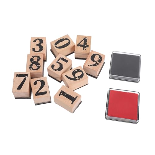 DIYEAH Teiliges Holz-zahlenstempel Ergonomischem Design Inkl Rotem und Schwarzem Stempelkissen für DIY Basteln Scrapbooking Kalender Journaling Schul Spielaktivitäten DIYEAH Teiliges Holz-zahlenstempel Ergonomischem Design Inkl Rotem und Schwarzem Stempelkissen für DIY Basteln Scrapbooking Kalender Journaling Schul Spielaktivitäten von DIYEAH