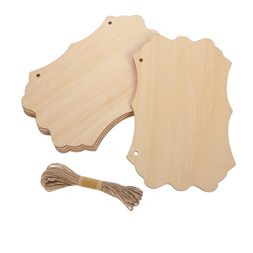 DIYEAH Teiliges Rechteckige Blanko Holzschilder zum Hängen Große Unvollendete Holztafeln mit Juteseil Vielseitig für DIY Bastelprojekte Tür Wanddekoration Robuste Natürliche Holzschilder von DIYEAH