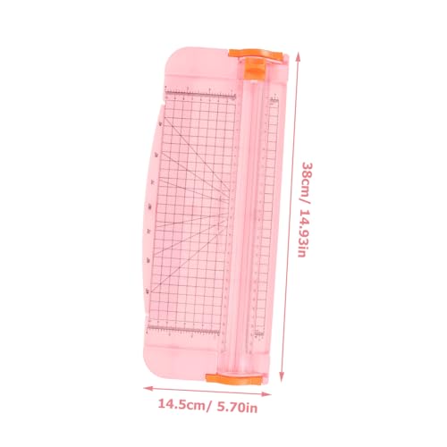 DIYEAH Tragbarer Papierschneider Leicht und Faltbar Präzises Schneidewerkzeug für Scrapbooking Büro und Basteln Praktischer Papiertrimmer für Zuhause Kindergarten und Druckerei Rosa von DIYEAH