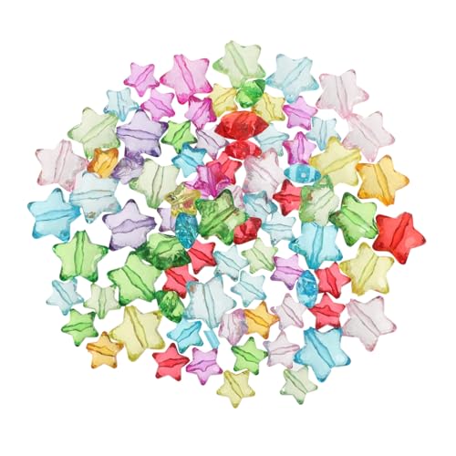 DIYEAH Transparente Acryl Sternperlen Fünfzackig Kinderfreundliche DIY Perlen Auffädeln für Schmuckherstellung Armbänder Halsketten Sommerparty Dekorationen von DIYEAH