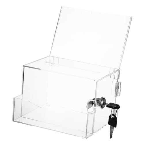 DIYEAH Transparente Spendenbox mit Schloss Sichere und Langlebige Aufbewahrungsbox für Wohltätigkeitsaktionen Einfaches Einlegen von Zetteln für Abstimmungen und Vorschläge DIYEAH Transparente Spendenbox mit Schloss Sichere und Langlebige Aufbewahrungsbox für Wohltätigkeitsaktionen Einfaches Einlegen von Zetteln für Abstimmungen und Vorschläge von DIYEAH