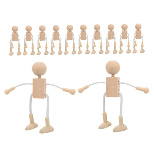 DIYEAH Unbemalte Holzpuppen zum Selbermalen DIY Holzfiguren für Sichere Holzpuppen zur Dekoration für Bastelprojekte und von DIYEAH