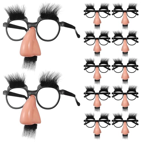 DIYEAH Verkleidungsbrille Lustige Brille Mit Und Nase Kunststoff Halloween-Kostüm-Requisiten Für Party-Dekorationen Cosplay-Zubehör Mehrfarbig 12 Stück von DIYEAH