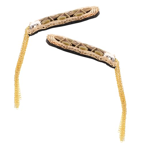 DIYEAH Vintage Metall quasten schulterepauletten für Damen und Herren Modische Fransen designs Vielseitige Kleidungsschmuck broschen Stilvolle Kleidung Dekoration Goldfarben von DIYEAH