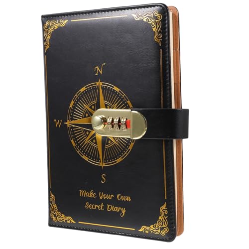 DIYEAH Vintage Notizbuch mit Passwortschloss Retro Tagebuch für Reisen Notizen und Erinnerungen Stilvolles und Sicheres Schreibheft für Familie und Freunde von DIYEAH