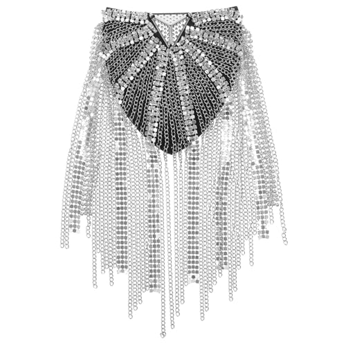 DIYEAH Vintage Schulter quasten epauletten mit Strasssteinen Modische Metall schulterklappen für Damen Dekorative Schmuckaccessoires für Anzüge und Uniformen Silberfarbenes Design DIYEAH Vintage Schulter quasten epauletten mit Strasssteinen Modische Metall schulterklappen für Damen Dekorative Schmuckaccessoires für Anzüge und Uniformen Silberfarbenes Design von DIYEAH