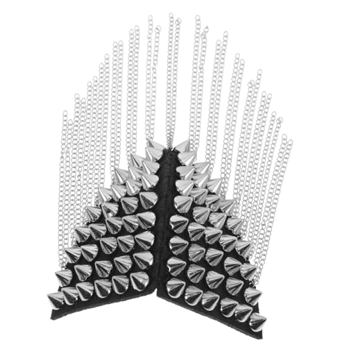 DIYEAH Vintage Schulterklappen mit Quaste und Nieten Silberne Punk Epaulette Dekoratives Schulterabzeichen aus Robustem Legierungs Material Einfach Anzunähen Auffälliges Kostüm DIYEAH Vintage Schulterklappen mit Quaste und Nieten Silberne Punk Epaulette Dekoratives Schulterabzeichen aus Robustem Legierungs Material Einfach Anzunähen Auffälliges Kostüm von DIYEAH