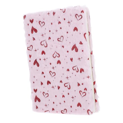 DIYEAH Weiches Plüsch-notizbuch für Mädchen mit Herz-design für Den Täglichen Gebrauch Tagebuch Zum Valentinstag von DIYEAH