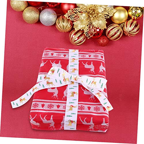 DIYEAH Weihnachtliches Geschenkband mit Goldenem Hirschmotiv Breit Langlebiges DIY Verpackungsband für Basteln Dekoration und Festtagsverpackung von DIYEAH