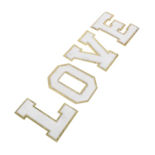 DIYEAH Weiße Chenille Buchstaben Patches mit Goldglitzerndem Rand zum Aufbügeln Strapazierfähige Polyester-applikationen für Jacken Hüte Rucksäcke Schnelle DIY Dekoration Modische DIYEAH Weiße Chenille Buchstaben Patches mit Goldglitzerndem Rand zum Aufbügeln Strapazierfähige Polyester-applikationen für Jacken Hüte Rucksäcke Schnelle DIY Dekoration Modische von DIYEAH