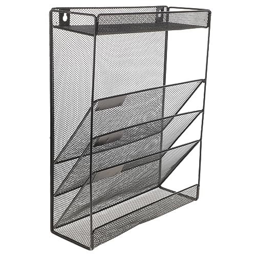 DIYEAH Zeitschriftenständer Faltbar Karte Haken Datei Organizer Wandhalterung Diagramm Lamelle Wagen Kabelorganisator Papier Bretter Büro Schlüsselhalter Für Die Wand Tasche Black Eisen von DIYEAH