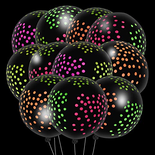 30 StüCk Neon Luftballons, Leuchtende Luftballons, Neon Party Deko, Party ZubehöR Latex Ballon Mini Dots Luftballons FüR Geburtstag, Hochzeit, Bogen, Themenparty von DIYJEP