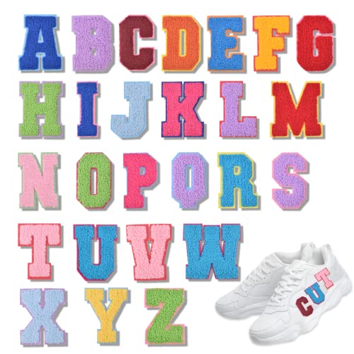 DIYJEP Prenom 26 Stück zum Aufbügeln, für Stoff, A-Z, Buchstaben, zum Aufbügeln, für Kleidung, bestickte Buchstaben, für Hut, Jacke, Jeans (Farbe) von DIYJEP