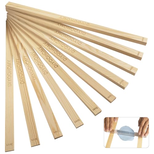 DIYOOHOMY 10 Stück Teigrollen-Führungen 43×8 cm - Holzleisten für gleichmäßige Teigdicke - Rolling Pin Guides für Ton Polymer Clay - Töpferei Backen DIY Keramik Töpferei Modellbau DIYOOHOMY 10 Stück Teigrollen-Führungen 43×8 cm - Holzleisten für gleichmäßige Teigdicke - Rolling Pin Guides für Ton Polymer Clay - Töpferei Backen DIY Keramik Töpferei Modellbau von DIYOOHOMY