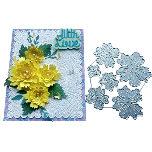 DIYOLOGY Metall-Stanzformen für Kartenherstellung, geschichtete 3D-Blumen, Bastel-Stanzformen für Scrapbooking, Hochzeit, Party, Album, Papierbasteln, Dekoration, 6 Stück von DIYology