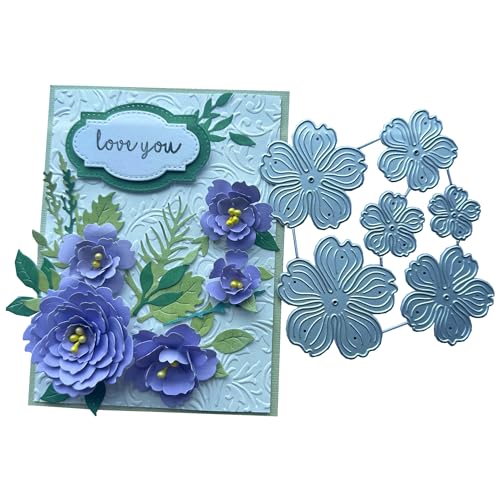 DIYOLOGY Metall-Stanzformen für Kartenherstellung – geschichtete 3D-Blütenblätter, Stanzformen für Scrapbooking, Hochzeit, Party, Album, Papierbasteln, Dekoration, 6 Stück von DIYology