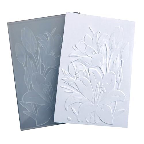 DIYology 3D-Lilien-Prägeschablone für Kartenherstellung, 3D-Blumen-Textur, Prägeschablone für Bastelarbeiten, Scrapbooking, Polymer-Ton-Dekoration von DIYology