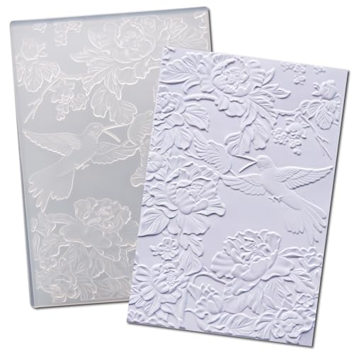 DIYology Prägeschablone mit Pfingstrosen, 3D-Blumen und Kolibri-Textur, Prägeschablone für Bastelarbeiten, Scrapbooking, Polymer-Ton-Dekoration DIYology Prägeschablone mit Pfingstrosen, 3D-Blumen und Kolibri-Textur, Prägeschablone für Bastelarbeiten, Scrapbooking, Polymer-Ton-Dekoration von DIYology