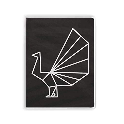 Abstraktes Origami-Pfau-Notizbuch mit geometrischem Einband, Gummieinband, Tagebuch, weicher Einband von DIYthinker