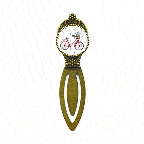Aquarell-Lesezeichen, Fahrrad, Lavendelblüte, Retro, Büro, Etikett, Seitenmarkierung von DIYthinker