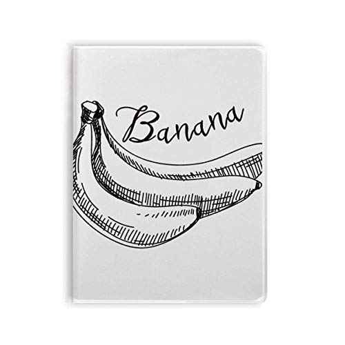 Bananenfruchtlinie, Zeichnung, Illustration, Notizbuch, Gummieinband, Tagebuch mit weichem Einband von DIYthinker