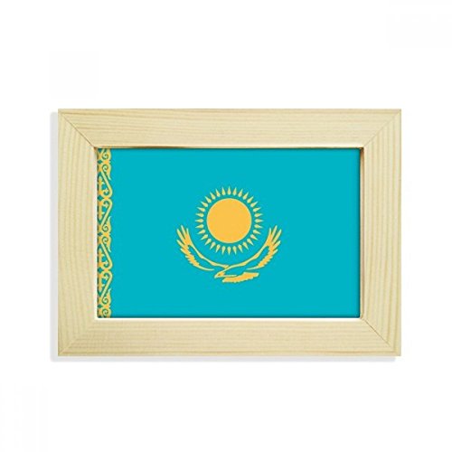 DIYthinker Kasachstan National Flagge Asien Land Desktop-HÖlz-Bilderrahmen Fotokunst-Malerei Passt 10.2 x 15.2cm (4 x 6 Zoll) Bild Mehrfarbig von DIYthinker
