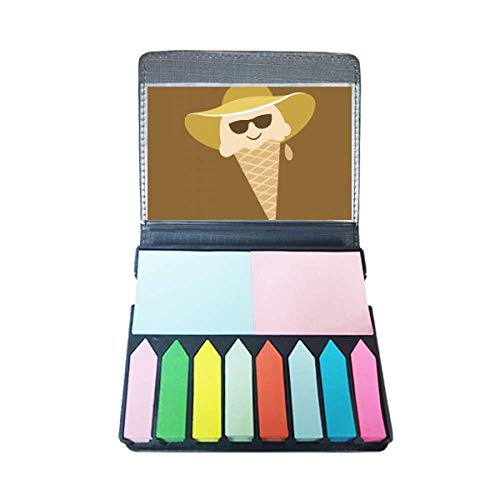 Haftnotizen, Motiv: Hut, Brille, Kopf, süßes Eis, Farbe von DIYthinker