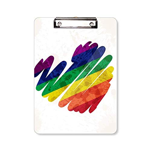 Malerei Herz LGBT Regenbogen-Klemmbrett Ordner Schreibblock Trägerplatte A4 von DIYthinker