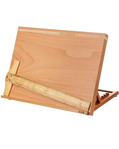 DJAR Holz-Tischstaffelei zum Malen, Desktop-Klappstaffelei, A2-Tischplatte, verstellbares Zeichenbrett, für Skizzen, Zeichnen, Puzzle von DJAR