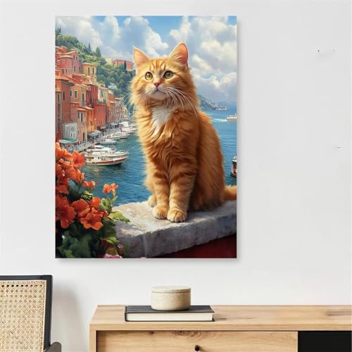 Katze Malen Nach Zahlen Erwachsene mit Rahmen, Malen Nach Zahlen Erwachsene Stadt, DIY Handgemalt Ölgemälde Kit mit Pinseln + Acrylfarbe + 45x60cm Leinwand Knitterfreie, Deko Schlafzimmer,Model188 Katze Malen Nach Zahlen Erwachsene mit Rahmen, Malen Nach Zahlen Erwachsene Stadt, DIY Handgemalt Ölgemälde Kit mit Pinseln + Acrylfarbe + 45x60cm Leinwand Knitterfreie, Deko Schlafzimmer,Model188 von DJCZSCC