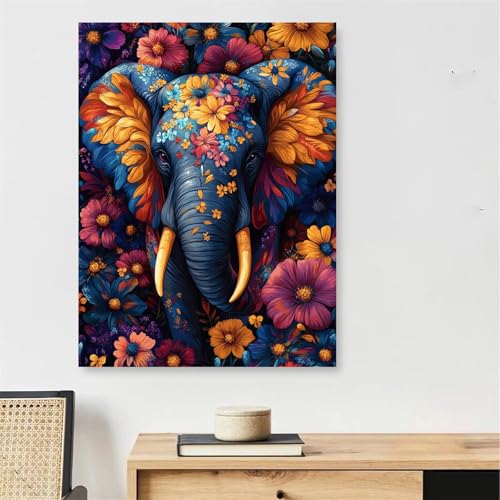 Malen Nach Zahlen Erwachsene Elefant, Tier Malen Nach Zahlen mit Rahmen 70x100cm, DIY Painting by Numbers Adults Handgemalt Ölgemälde Kit mit 3 Pinseln und Acrylfarbe, Wanddeko Wohnzimmer,Model868 Malen Nach Zahlen Erwachsene Elefant, Tier Malen Nach Zahlen mit Rahmen 70x100cm, DIY Painting by Numbers Adults Handgemalt Ölgemälde Kit mit 3 Pinseln und Acrylfarbe, Wanddeko Wohnzimmer,Model868 von DJCZSCC