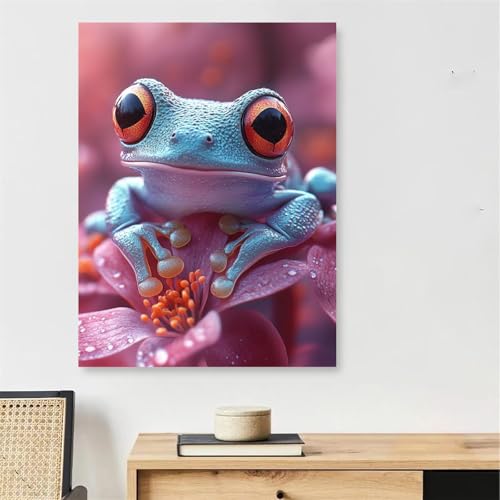 Malen Nach Zahlen Erwachsene Frosch, Blume Malen Nach Zahlen mit Rahmen 70x100cm, DIY Painting by Numbers Adults Handgemalt Ölgemälde Kit mit 3 Pinseln und Acrylfarbe, Wanddeko Wohnzimmer,Model208 Malen Nach Zahlen Erwachsene Frosch, Blume Malen Nach Zahlen mit Rahmen 70x100cm, DIY Painting by Numbers Adults Handgemalt Ölgemälde Kit mit 3 Pinseln und Acrylfarbe, Wanddeko Wohnzimmer,Model208 von DJCZSCC