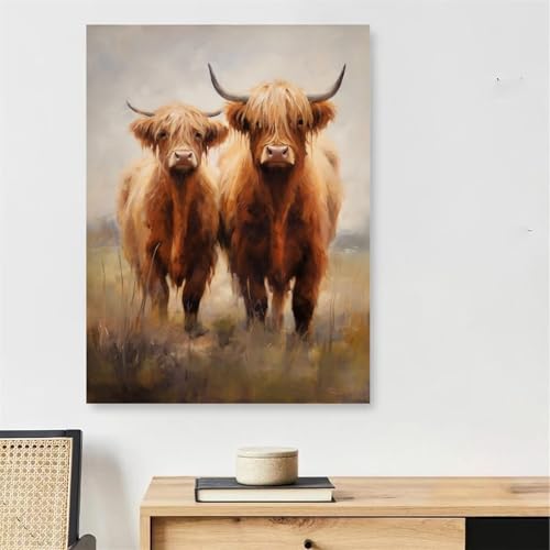 Malen Nach Zahlen Erwachsene Hochlandrinder, Ochse Malen Nach Zahlen mit Rahmen 30x40cm, DIY Painting by Numbers Adults Handgemalt Ölgemälde mit 3 Pinseln und Acrylfarbe, Wanddeko Wohnzimmer,Model850 Malen Nach Zahlen Erwachsene Hochlandrinder, Ochse Malen Nach Zahlen mit Rahmen 30x40cm, DIY Painting by Numbers Adults Handgemalt Ölgemälde mit 3 Pinseln und Acrylfarbe, Wanddeko Wohnzimmer,Model850 von DJCZSCC
