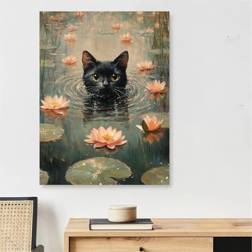 Malen Nach Zahlen Erwachsene Katze, Lotus Malen Nach Zahlen mit Rahmen 90x150cm Leinwand, DIY Painting by Numbers Adults Handgemalt Ölgemälde mit 3 Pinseln und Acrylfarbe, Wanddeko Wohnzimmer,Model145 Malen Nach Zahlen Erwachsene Katze, Lotus Malen Nach Zahlen mit Rahmen 90x150cm Leinwand, DIY Painting by Numbers Adults Handgemalt Ölgemälde mit 3 Pinseln und Acrylfarbe, Wanddeko Wohnzimmer,Model145 von DJCZSCC