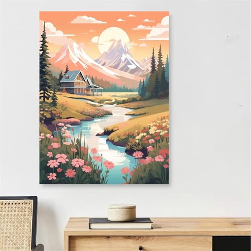 Malen Nach Zahlen Erwachsene Landschaft, Bergspitze Malen Nach Zahlen mit Rahmen 30x40cm, DIY Painting by Numbers Adults Handgemalt Ölgemälde mit 3 Pinseln und Acrylfarbe, Wanddeko Wohnzimmer,Model190 Malen Nach Zahlen Erwachsene Landschaft, Bergspitze Malen Nach Zahlen mit Rahmen 30x40cm, DIY Painting by Numbers Adults Handgemalt Ölgemälde mit 3 Pinseln und Acrylfarbe, Wanddeko Wohnzimmer,Model190 von DJCZSCC