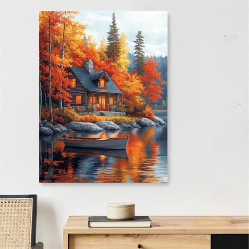 Malen Nach Zahlen Erwachsene Landschaft, See Malen Nach Zahlen mit Rahmen 70x100cm, DIY Painting by Numbers Adults Handgemalt Ölgemälde Kit mit 3 Pinseln und Acrylfarbe, Wanddeko Wohnzimmer,Model181 Malen Nach Zahlen Erwachsene Landschaft, See Malen Nach Zahlen mit Rahmen 70x100cm, DIY Painting by Numbers Adults Handgemalt Ölgemälde Kit mit 3 Pinseln und Acrylfarbe, Wanddeko Wohnzimmer,Model181 von DJCZSCC