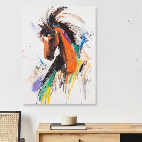 Malen Nach Zahlen Erwachsene Pferd, Abstrakt Malen Nach Zahlen mit Rahmen 30x40cm, DIY Painting by Numbers Adults Handgemalt Ölgemälde Kit mit 3 Pinseln und Acrylfarbe, Wanddeko Wohnzimmer,Model175 Malen Nach Zahlen Erwachsene Pferd, Abstrakt Malen Nach Zahlen mit Rahmen 30x40cm, DIY Painting by Numbers Adults Handgemalt Ölgemälde Kit mit 3 Pinseln und Acrylfarbe, Wanddeko Wohnzimmer,Model175 von DJCZSCC