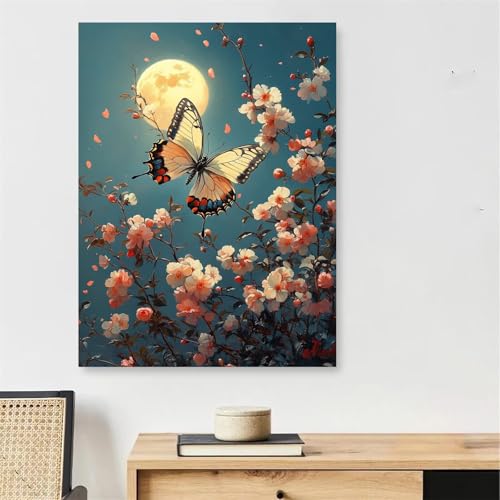Malen Nach Zahlen Erwachsene Schmetterling, Mond Malen Nach Zahlen mit Rahmen 100x160cm, DIY Painting by Numbers Adults Handgemalt Ölgemälde mit 3 Pinseln und Acrylfarbe, Wanddeko Wohnzimmer,Model178 Malen Nach Zahlen Erwachsene Schmetterling, Mond Malen Nach Zahlen mit Rahmen 100x160cm, DIY Painting by Numbers Adults Handgemalt Ölgemälde mit 3 Pinseln und Acrylfarbe, Wanddeko Wohnzimmer,Model178 von DJCZSCC