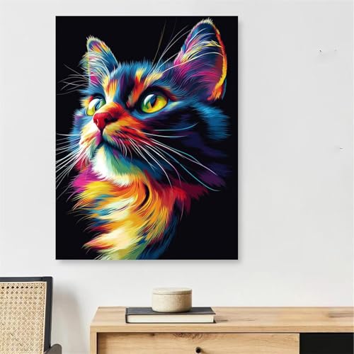 Malen Nach Zahlen Farbe Katze Paint by Numbers Tier Malen Nach Zahlen Erwachsene mit Rahmen 60x90cm DIY Knitterfreie Ölgemälde Bastelset mit 3 Pinseln für Zimmer Deko, Geschenke für Frauen,Model207 Malen Nach Zahlen Farbe Katze Paint by Numbers Tier Malen Nach Zahlen Erwachsene mit Rahmen 60x90cm DIY Knitterfreie Ölgemälde Bastelset mit 3 Pinseln für Zimmer Deko, Geschenke für Frauen,Model207 von DJCZSCC