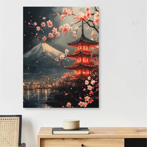 Malen Nach Zahlen Japan Paint by Numbers Vulkan Fuji Malen Nach Zahlen Erwachsene mit Rahmen 40x50cm DIY Knitterfreie Ölgemälde Bastelset mit 3 Pinseln für Zimmer Deko, Geschenke für Frauen,Model138 Malen Nach Zahlen Japan Paint by Numbers Vulkan Fuji Malen Nach Zahlen Erwachsene mit Rahmen 40x50cm DIY Knitterfreie Ölgemälde Bastelset mit 3 Pinseln für Zimmer Deko, Geschenke für Frauen,Model138 von DJCZSCC
