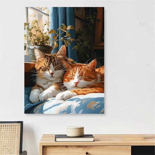 Malen Nach Zahlen Katze Paint by Numbers Tier Malen Nach Zahlen Erwachsene mit Rahmen 80x120cm Knitterfreie Leinwand Ölgemälde Bastelset mit 3 Pinseln für Zimmer Deko, Geschenke für Frauen,Model186 Malen Nach Zahlen Katze Paint by Numbers Tier Malen Nach Zahlen Erwachsene mit Rahmen 80x120cm Knitterfreie Leinwand Ölgemälde Bastelset mit 3 Pinseln für Zimmer Deko, Geschenke für Frauen,Model186 von DJCZSCC