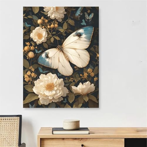 Malen Nach Zahlen Weiße Blumen Paint by Numbers Schmetterling Malen Nach Zahlen Erwachsene mit Rahmen 70x100cm Leinwand Ölgemälde Bastelset mit 3 Pinseln für Zimmer Deko, Geschenke für Frauen,Model180 Malen Nach Zahlen Weiße Blumen Paint by Numbers Schmetterling Malen Nach Zahlen Erwachsene mit Rahmen 70x100cm Leinwand Ölgemälde Bastelset mit 3 Pinseln für Zimmer Deko, Geschenke für Frauen,Model180 von DJCZSCC